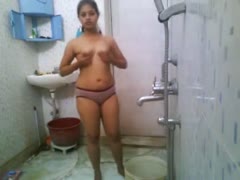 Chubby cheating wife flaunts her nude body while wearing merry wobblers